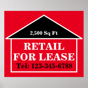 Bright BOLD Retail for Lease Real Estate Poster