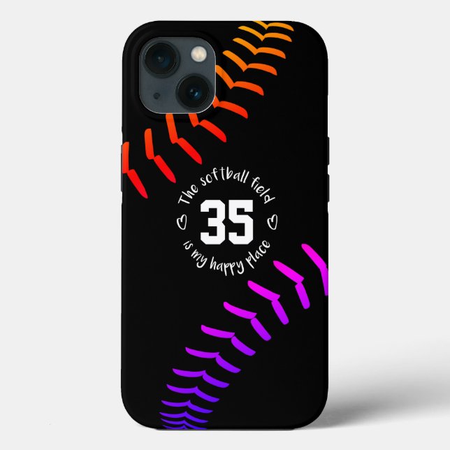 bright bold softball field my happy place  Case-Mate iPhone case (Back)