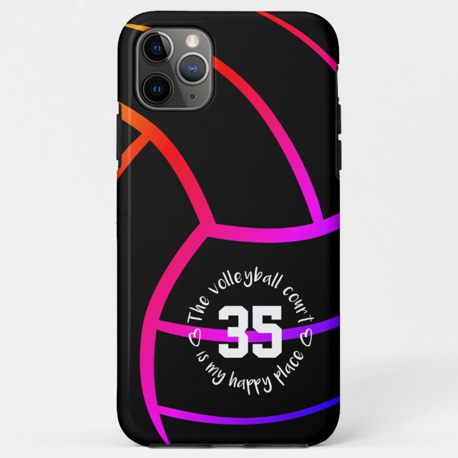 bright bold volleyball court my happy place Case-Mate iPhone case (Back)