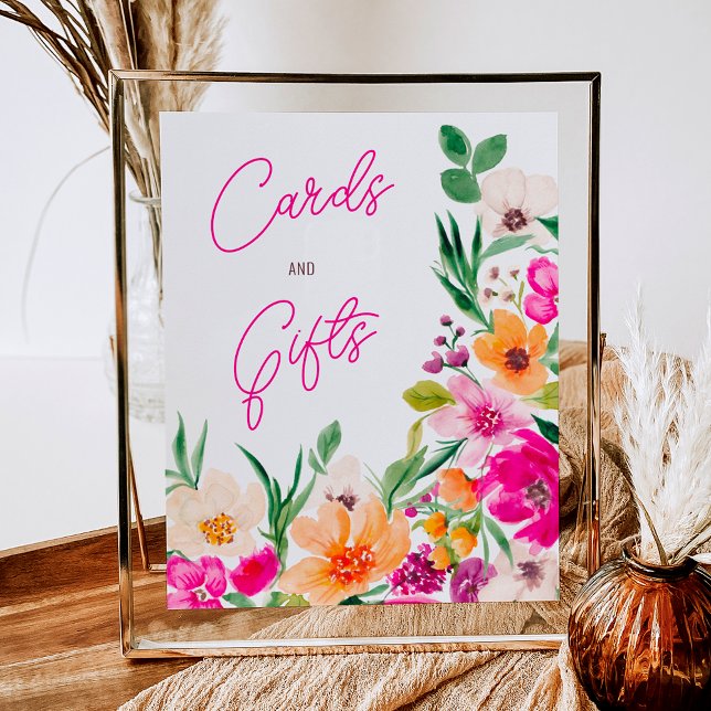 Bright bold wild flowers welcome bridal shower poster (Bright bold wild flowers welcome bridal shower poster)