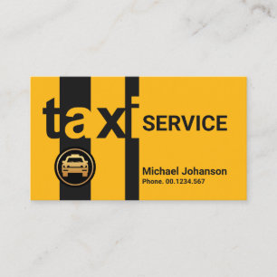 Bright Bold Yellow Taxi Silhouette Cab Driver Business Card