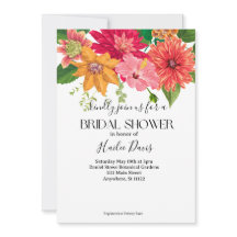 Bright Botanical Flowers Bridal Shower Invitation