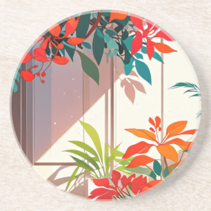 Bright Botanical Garden at the Doorstep Coaster