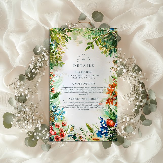 Bright Botanical Garden Wedding Enclosure Card (Creator Uploaded)