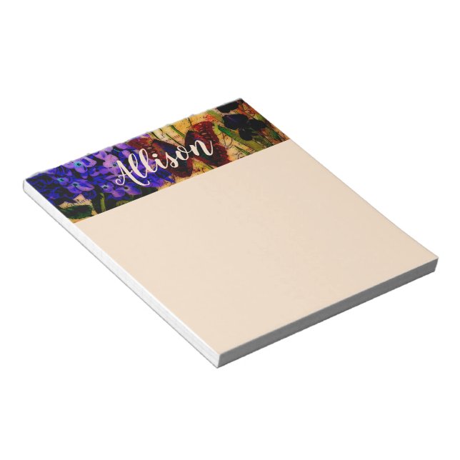 Bright botanical personalised notepad (Angled)