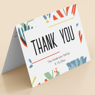 Bright Botanicals Baby Shower Thank You  Card