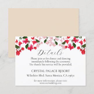 Bright Bougainvillea flower Wedding Enclosure Card