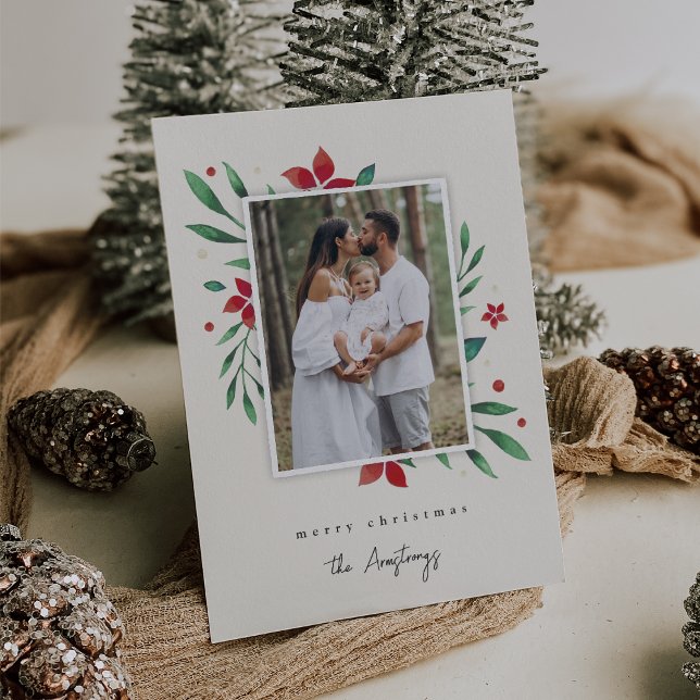 Bright Boughs | Botanical Christmas Photo Holiday Card (Creator Uploaded)