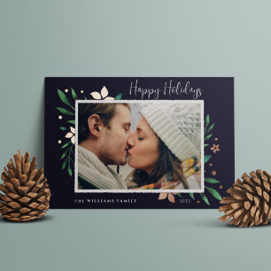Bright Boughs   Happy Holidays Photo Foil Holiday Card