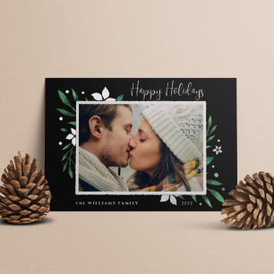 Bright Boughs   Happy Holidays Photo Foil Holiday Card