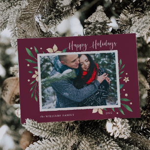Bright Boughs   Happy Holidays Photo Holiday Card