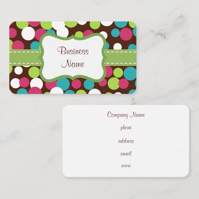 Bright Bouncing Dots Business Card (Front/Back)