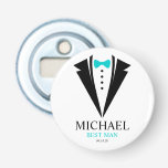 Bright Bow Tie Tuxedo "Best Man" Personalised Bottle Opener<br><div class="desc">Fun personalised wedding party favours design.</div>