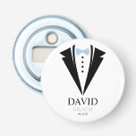 Bright Bow Tie Tuxedo "Groom" Personalised Bottle Opener<br><div class="desc">Fun personalised wedding party favours design.</div>