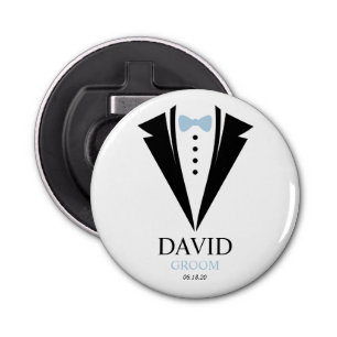 Bright Bow Tie Tuxedo "Groom" Personalised Bottle Opener
