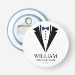 Bright Bow Tie Tuxedo "Groomsman" Personalised Bottle Opener<br><div class="desc">Fun personalised wedding party favours design.</div>
