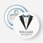 Bright Bow Tie Tuxedo "Groomsman" Personalised Bottle Opener<br><div class="desc">Fun personalised wedding party favours design.</div>