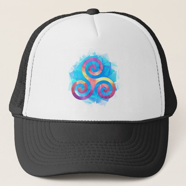 Bright breton triskel trucker hat (Front)