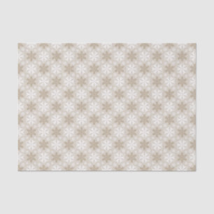 Bright Brown Tan Winter White Snowflake Pattern Tissue Paper