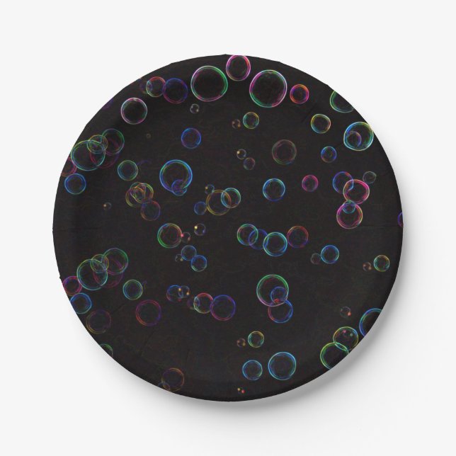 Bright bubbles paper plate (Front)