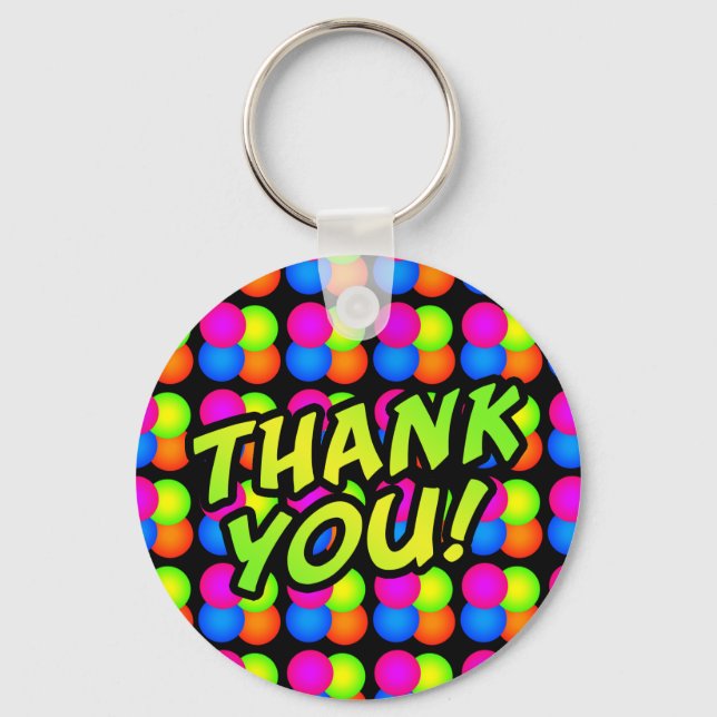 Bright Bubbles Thank You! Key Ring (Front)