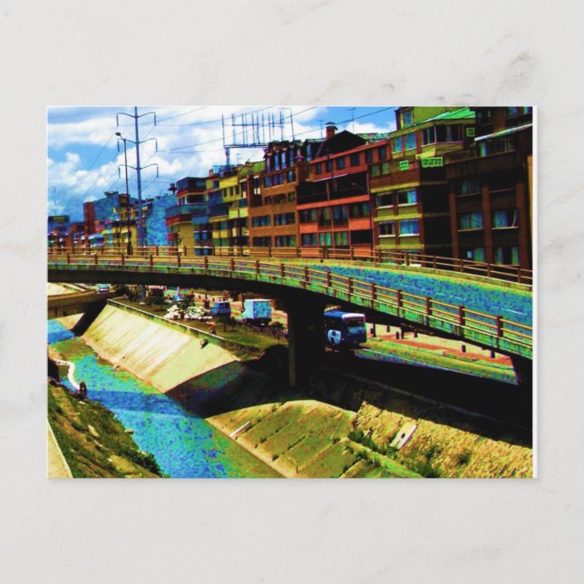 Bright Buildings in Bogota Postcard (Front)