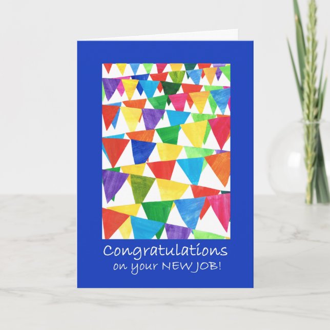 Bright Bunting Congratulations on New Job Card (Front)