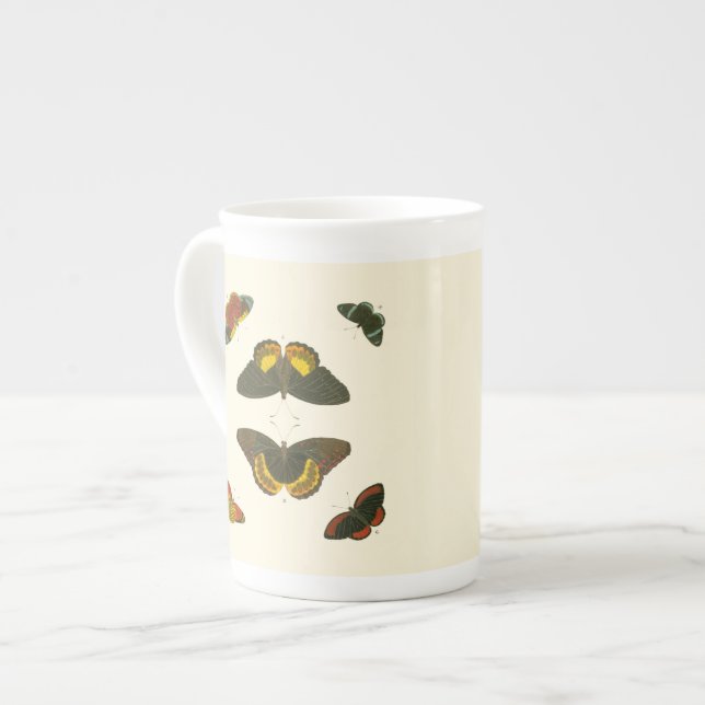 Bright Butterflies by Pieter Cramer Bone China Mug (Front Left)