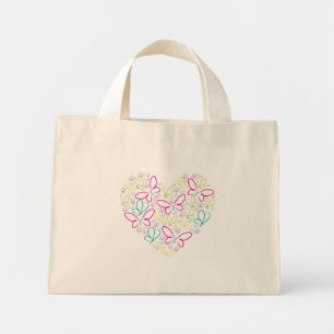 Bright butterflies mini tote bag