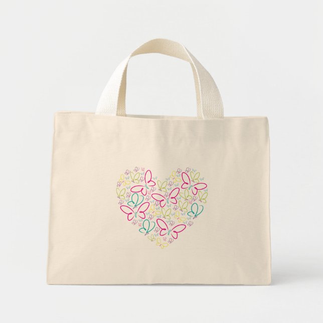 Bright butterflies mini tote bag (Front)