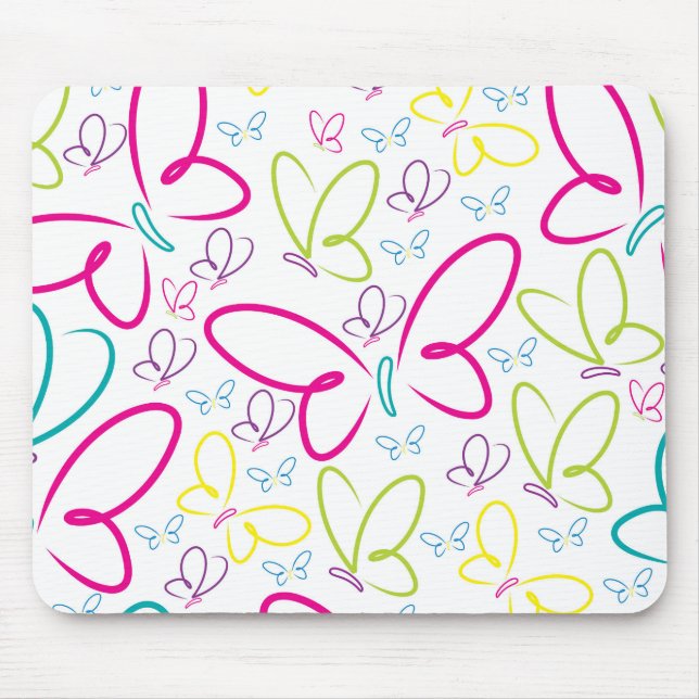 Bright butterflies mouse mat (Front)