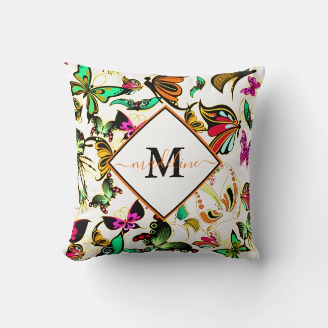 Bright butterflies personalized Pillow (Front)
