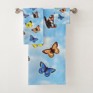 Bright Butterfly Bath Towel Set