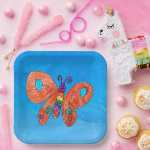 Bright Butterfly Paper Plate