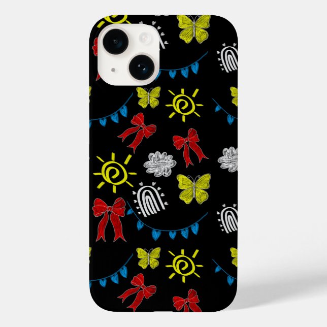 Bright Butterfly & Sunshine Pattern Phone Case (Back)