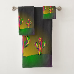 Bright Cactus Bath Towel Set