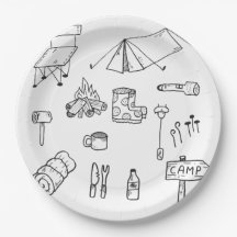 Bright Camping Tenting Paper Plates