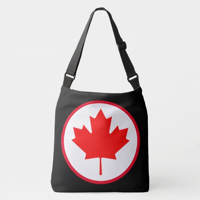 Bright Canadian Maple Leaf Canada Day Red White Crossbody Bag (Front)