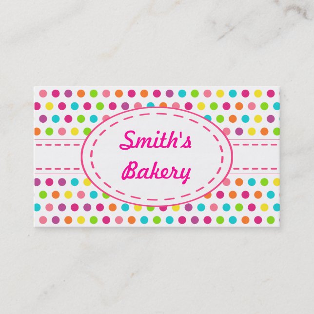 Bright Candy Dots Business Cards (Front)