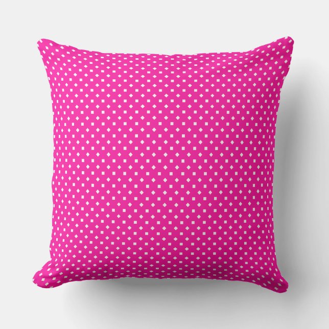 Bright Candy Pink Geometric Patterns Cushion (Front)