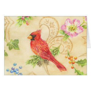 Bright Cardinal Christmas Greeting Card