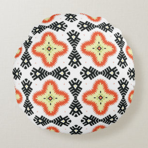 Bright Carpet: Ethnic Aztec Ornament Round Cushion