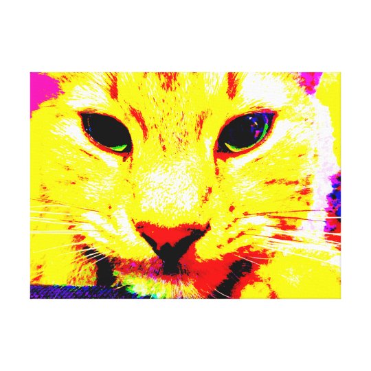 Bright Cat Wall Art Canvas Print Zazzle Co Uk