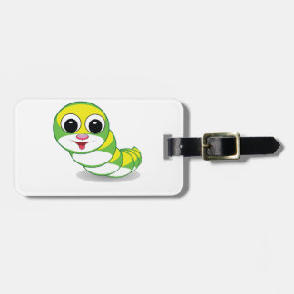 bright caterpillar worm luggage tag