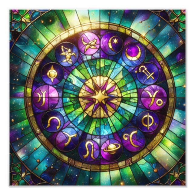 'Bright celestial stained glass style poster (Front)