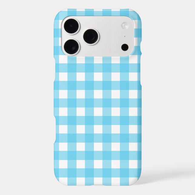 Bright cerulean blue gingham (Back)