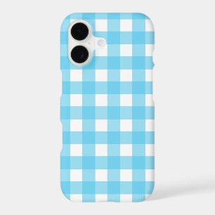 Bright cerulean blue gingham