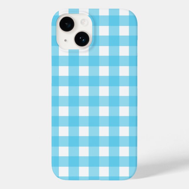 Bright cerulean blue gingham  Case-Mate iPhone case (Back)