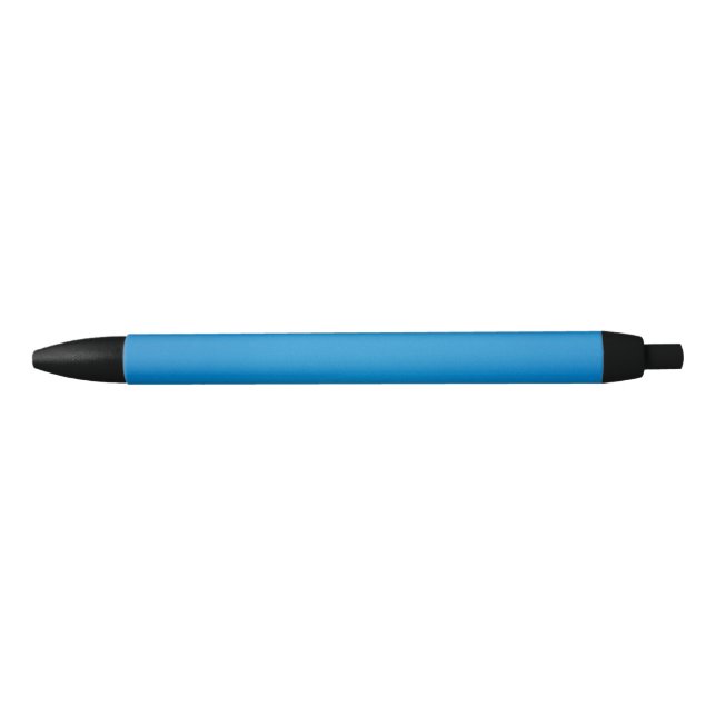 Bright Cerulean Blue with Grainy Texture Black Ink Pen (Front)