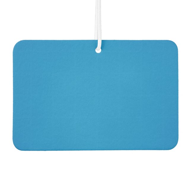 Bright Cerulean Blue with Grainy Texture Car Air Freshener (Front)